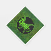 Serviette En Papier Dinosaure Vert Personnalisé Cacher (Coin)