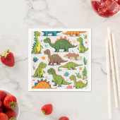 Serviette En Papier dinosaures (En situation)