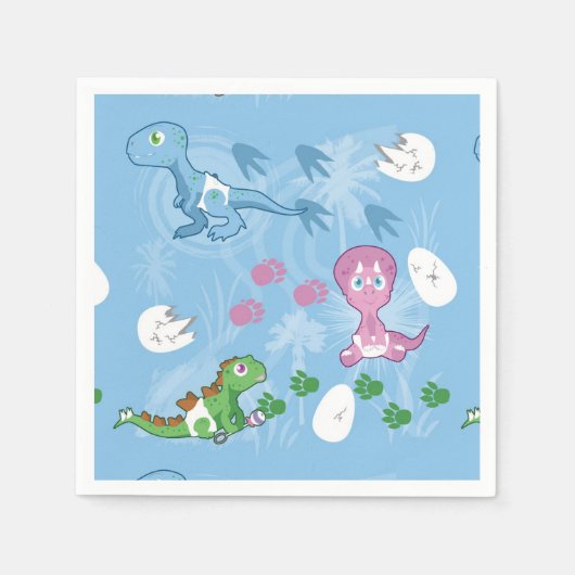 Serviette En Papier Dinosaures (Devant)