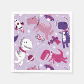 Serviette En Papier Dinosaures de l'espace, Dinosaures mignons, Étoile (Devant)