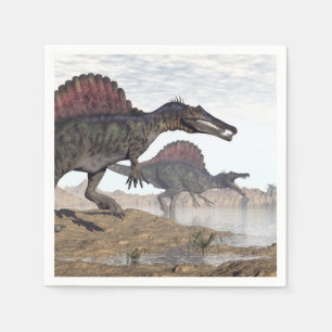 Serviette En Papier dinosaures de Spinosaurus dans le désert - rendu 3