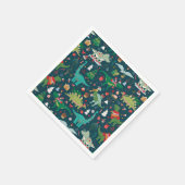 Serviette En Papier Dinosaures festifs Motif de Noël (Coin)