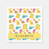 Serviette En Papier Dinosaures Mignons, Motif Des Dinosaures, Votre No (Devant)