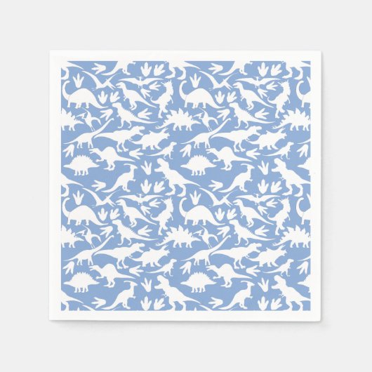 Serviette En Papier Dinosaures motif 01 w. BG LBlue (Devant)