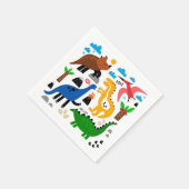 Serviette En Papier Dinosaures motif transparent (Coin)