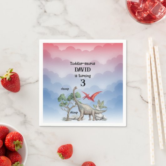 Serviette En Papier Dinosaures Recherché Toddler Anniversaire (En situation)