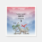 Serviette En Papier Dinosaures Recherché Toddler Anniversaire (Devant)