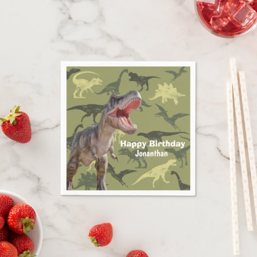 Serviette En Papier Dinosaures T Rex Motif (En situation)