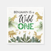 Serviette En Papier Dinosaures Wild Un 1er anniversaire (Devant)