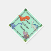 Serviette En Papier Dinosaurs Rock fête d'anniversaire (Coin)