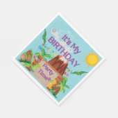 Serviette En Papier Dinosuar Volcano Boy Anniversaire (Coin)
