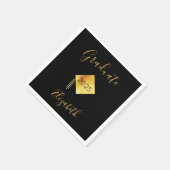 Serviette En Papier Diplômé 2023 casquette d'or noir (Coin)