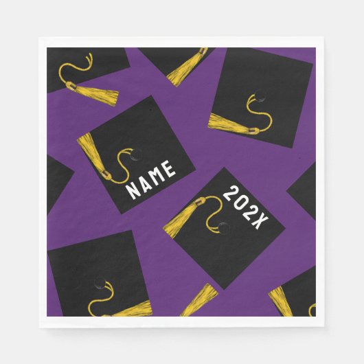 Serviette En Papier Diplôme 2026 Violet (Devant)