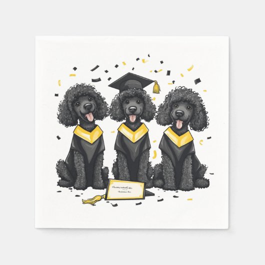 Serviette En Papier Diplôme Chiens de caniche standard (Devant)