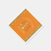 Serviette En Papier Diplôme d'avocat Orange Gold (Coin)
