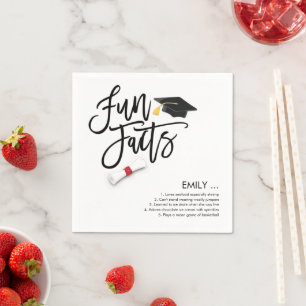 Serviette En Papier Diplôme de Casquette diplômé - Fun Facts Script