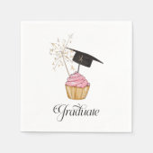 Serviette En Papier Diplômé de la Cupcake rose (Devant)