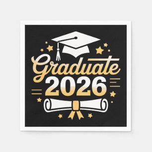 Serviette En Papier Diplômé de la promotion 2026 26 Famille fière