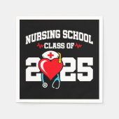 Serviette En Papier Diplômé de l'école de soins infirmiers 2025 Diplôm (Devant)