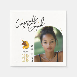 Serviette En Papier Diplôme de l'Unicorne Afro Jaune