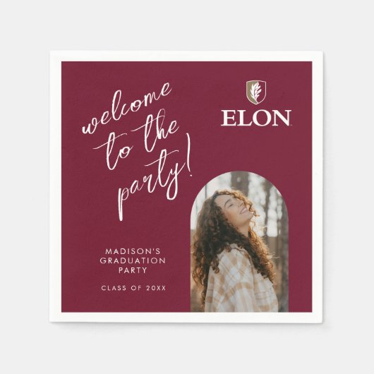 Serviette En Papier Diplôme de l'Université Elon (Devant)