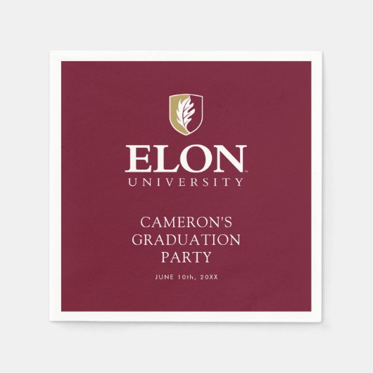 Serviette En Papier Diplôme de l'Université Elon (Devant)