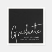 Serviette En Papier Diplômé de script moderne Diplôme simple (Devant)