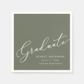 Serviette En Papier Diplômé de script moderne Diplôme simple (Devant)