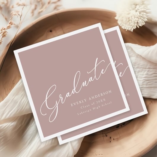 Serviette En Papier Diplômé de script moderne Diplôme simple