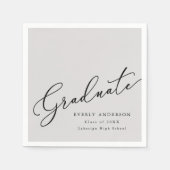 Serviette En Papier Diplômé de script moderne Diplôme simple (Devant)