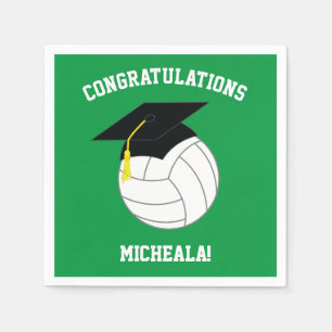 Serviette En Papier Diplômé de Volleyball Sport Vert