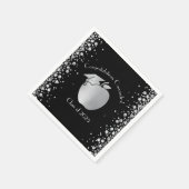 Serviette En Papier Diplôme d'enseignement Noir Argent (Coin)