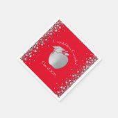 Serviette En Papier Diplôme d'enseignement Red Silver (Coin)