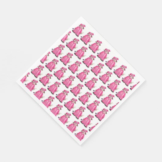 Serviette En Papier Diplôme d'études de Casquette rose (Coin)
