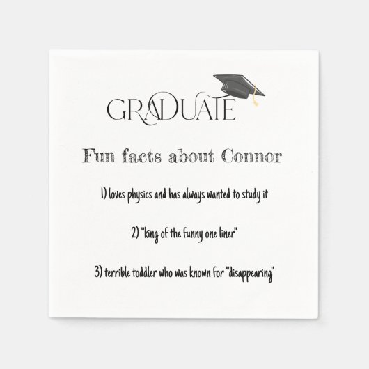 Serviette En Papier Diplôme d'études supérieures Cap Fun Faits (Devant)