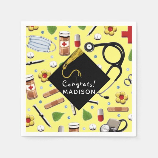 Serviette En Papier Diplôme d'infirmière créative (Devant)