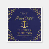 Serviette En Papier Diplômé Elegant Gold Blue Law School Graduation (Devant)