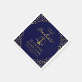 Serviette En Papier Diplômé Elegant Gold Blue Law School Graduation (Coin)