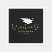 Serviette En Papier Diplômé en calligraphie or Casquette diplômé (Devant)