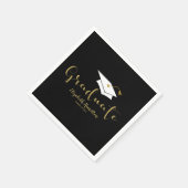 Serviette En Papier Diplômé en calligraphie or Casquette diplômé (Coin)