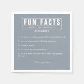 Serviette En Papier Diplômé - Faits amusants Papier bleu clair (Devant)