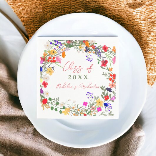 Serviette En Papier Diplôme fleur sauvage chic et moderne