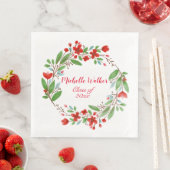 Serviette En Papier Diplôme Floral (En situation)