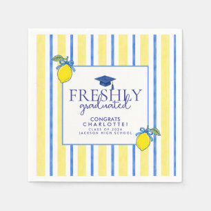 Serviette En Papier Diplômé fraîchement Aquarelle Citron Graduation