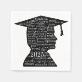 Serviette En Papier Diplômé garçon 2025 en blanc (Devant)