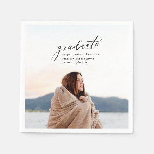 SERVIETTE EN PAPIER DIPLÔME MINIMAL (Devant)