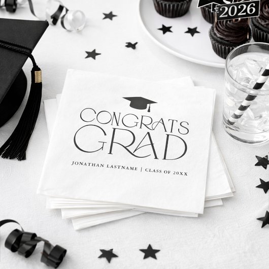 Serviette En Papier Diplômé Minimaliste Moderne