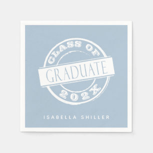 Serviette En Papier Diplômé moderne Dusty Blue