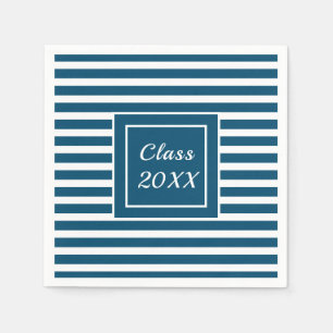 Serviette En Papier Diplômé moderne rayé personnalisé