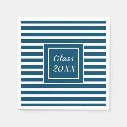 Serviette En Papier Diplômé moderne rayé personnalisé (Devant)